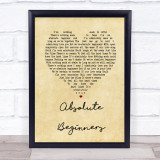 David Bowie Absolute Beginners Vintage Heart Song Lyric Quote Print