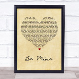 David Gray Be Mine Vintage Heart Song Lyric Quote Print
