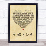 Dixie Chicks Goodbye Earl Vintage Heart Song Lyric Quote Print