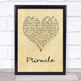 Foo Fighters Miracle Vintage Heart Song Lyric Quote Print