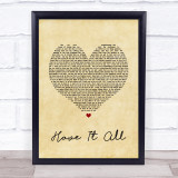 Jason Mraz Have It All Vintage Heart Song Lyric Quote Print