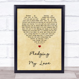Marvin Gaye & Diana Ross Pledging My Love Vintage Heart Song Lyric Quote Print