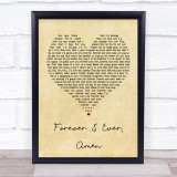 Randy Travis Forever & Ever, Amen Vintage Heart Song Lyric Quote Print