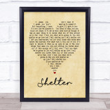 Ray LaMontagne Shelter Vintage Heart Song Lyric Quote Print