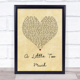 Shawn Mendes A Little Too Much Vintage Heart Song Lyric Quote Print