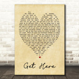 Get Here Oleta Adams Vintage Heart Quote Song Lyric Print