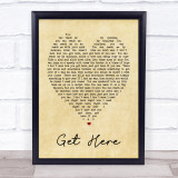 Get Here Oleta Adams Vintage Heart Quote Song Lyric Print