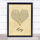 Ant Hey Vintage Heart Song Lyric Print