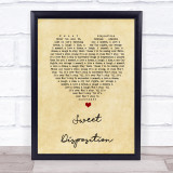 The Temper Trap Sweet Disposition Vintage Heart Song Lyric Quote Print