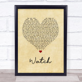 Billie Eilish Watch Vintage Heart Song Lyric Print