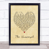 Blur The Universal Vintage Heart Song Lyric Print