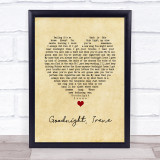 Brian Fallon Goodnight, Irene Vintage Heart Song Lyric Print
