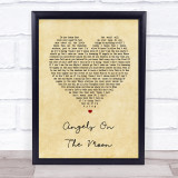 Thriving Ivory Angels On The Moon Vintage Heart Song Lyric Quote Print