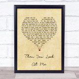 Celine Dion Then You Look At Me Vintage Heart Song Lyric Print