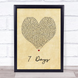 Craig David 7 Days Vintage Heart Song Lyric Print