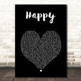 Pharrell Williams Happy Black Heart Song Lyric Print