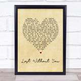 Freya Ridings Lost Without You Vintage Heart Song Lyric Print