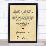 Gene Kelly Singin' in the Rain Vintage Heart Song Lyric Print