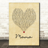 Il Divo Mama Vintage Heart Song Lyric Print