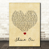 James Blunt Shine On Vintage Heart Song Lyric Print