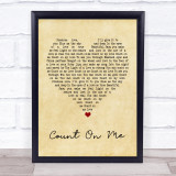 Jefferson Starship Count On Me Vintage Heart Song Lyric Print