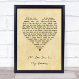 Joe Brown I'll See You In My Dreams Vintage Heart Song Lyric Print
