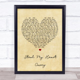 Van Morrison Steal My Heart Away Vintage Heart Song Lyric Quote Print