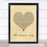 Kid Rock All Summer Long Vintage Heart Song Lyric Print