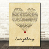 Lifehouse Everything Vintage Heart Song Lyric Print