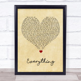 Lifehouse Everything Vintage Heart Song Lyric Print
