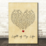Louise Redknapp Light of My Life Vintage Heart Song Lyric Print
