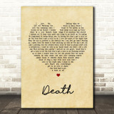 White Lies Death Vintage Heart Song Lyric Quote Print