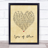 Paul Carrack Eyes of Blue Vintage Heart Song Lyric Print