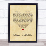 Pearl Jam Yellow Ledbetter Vintage Heart Song Lyric Print