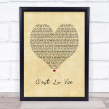 Stereophonics C'est La Vie Vintage Heart Song Lyric Print