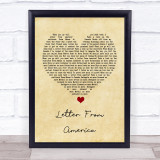 The Proclaimers Letter From America Vintage Heart Song Lyric Print