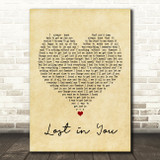 Three Days Grace Lost in You Vintage Heart Song Lyric Print