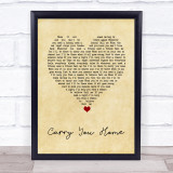 Ward Thomas Carry You Home Vintage Heart Song Lyric Print