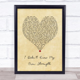 Whitney Houston I Didn't Know My Own Strength Vintage Heart Song Lyric Print
