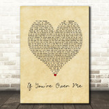 Years & Years If You're Over Me Vintage Heart Song Lyric Print