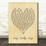 Lay Lady Lay Bob Dylan Vintage Heart Quote Song Lyric Print