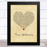 Darius Rucker True Believers Vintage Heart Song Lyric Music Art Print