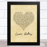 Def Leppard Love Bites Vintage Heart Song Lyric Music Art Print
