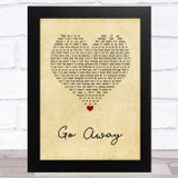 Fireboy DML Go Away Vintage Heart Song Lyric Music Art Print