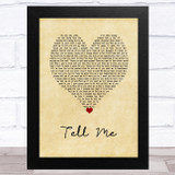 Groove Theory Tell Me Vintage Heart Song Lyric Music Art Print