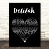 Queen Delilah Black Heart Song Lyric Print