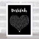 Queen Delilah Black Heart Song Lyric Print