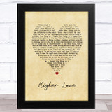 James Vincent McMorrow Higher Love Vintage Heart Song Lyric Music Art Print