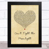 LeAnn Rimes Can't Fight the Moonlight Vintage Heart Song Lyric Music Art Print