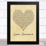 Lukas Graham Love Someone Vintage Heart Song Lyric Music Art Print